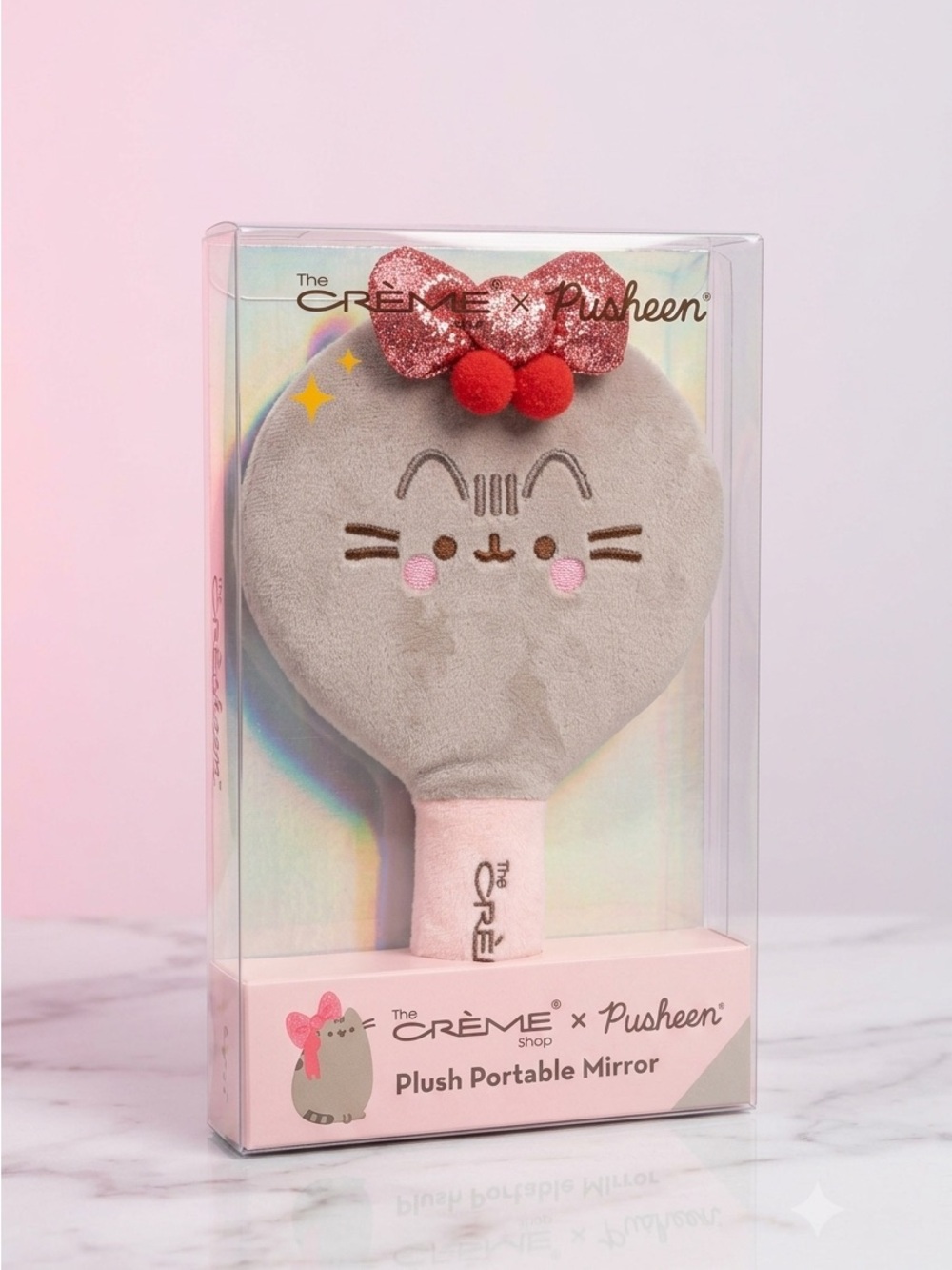 The Crème Shop x Pusheen Plush Portable Hand Mirror Kawaii NIB